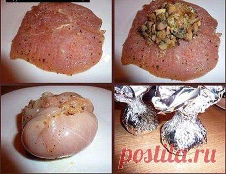 Курица с грибами или куриные бомбочки / Изысканные кулинарные рецепты