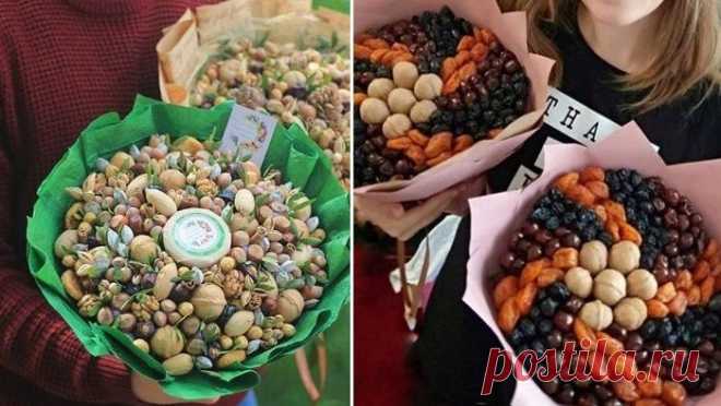 Букеты из орехов (79 фото) - пошаговые инструкции создания букетов для мужчин и женщин