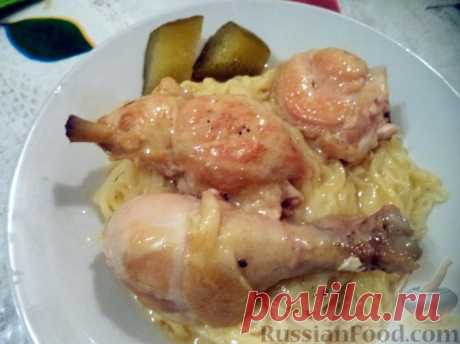 Рецепт: Курица в сметанном соусе на RussianFood.com