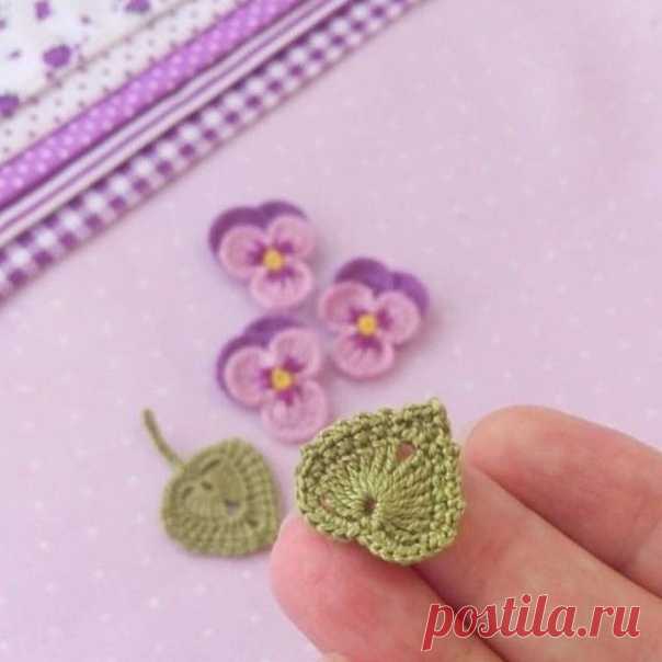 Очаровательные листочки крючком. Схема.