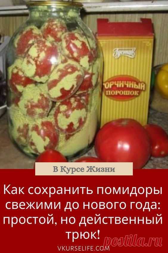 Как сохранить помидоры свежими до нового года: простой, но действенный трюк! Помидоры на зиму, помид
