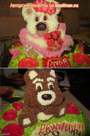 Торт Мишка (Вариант украшения). Рецепт c фото, мы подскажем, как приготовить!