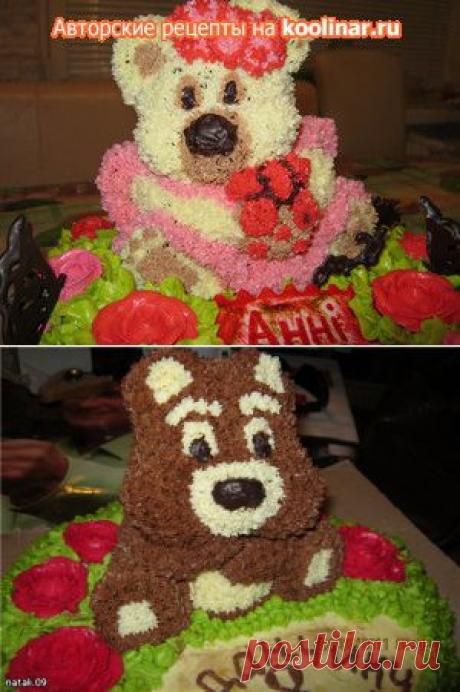 Торт Мишка (Вариант украшения). Рецепт c фото, мы подскажем, как приготовить!