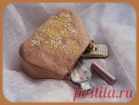 Косметичка &quot;Хризантема&quot; и процесс пошива..