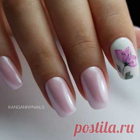 Нежный маникюр в розовых оттенках