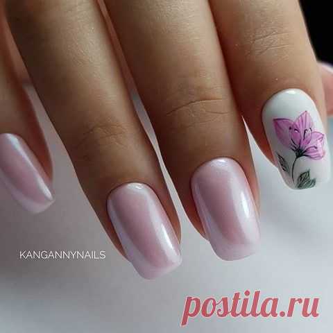 Нежный маникюр в розовых оттенках