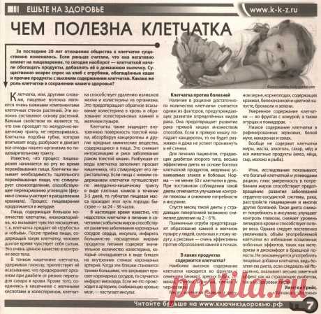 Чем полезна клетчатка