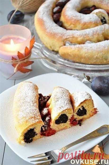 Сдобный спиральный пирог с черносливом и маком - Простые рецепты Овкусе.ру