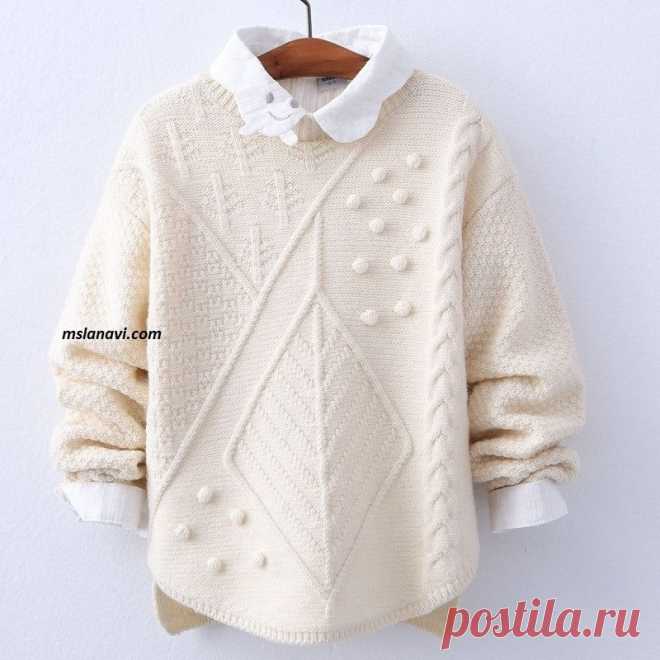 Детский вязаный свитер с асимметрией
http://mslanavi.com/2015/11/sviter-detskij-vyazanyj-sxemy/