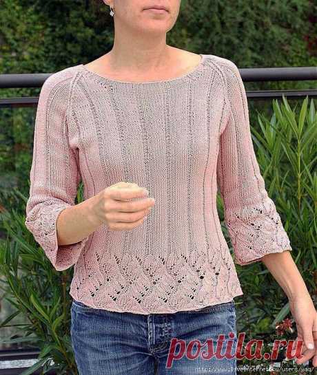 Розовый джемпер с ажуром Chinese Lace Pullover.