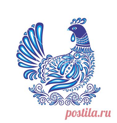 Аннотация гжель птица с орнаментом вектор по Angelinna - Изображение # 1789136 - VectorStock