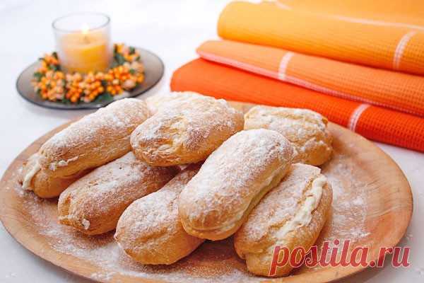 Эклеры со сливочным кремом — Домашняя кулинария