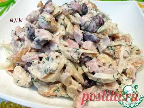 Баварский салат из копченой курицы с фасолью - кулинарный рецепт