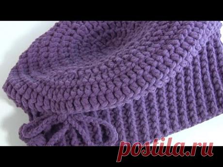 Быстро Красиво и Эффектно/Шапка крючком из толстой пряжи за вечер/