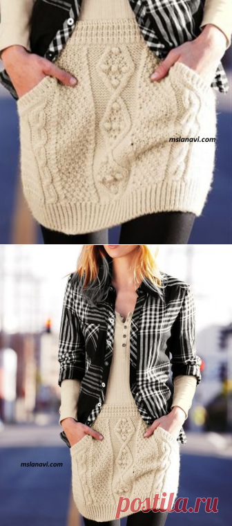 Вязаная юбка спицами с ромбами