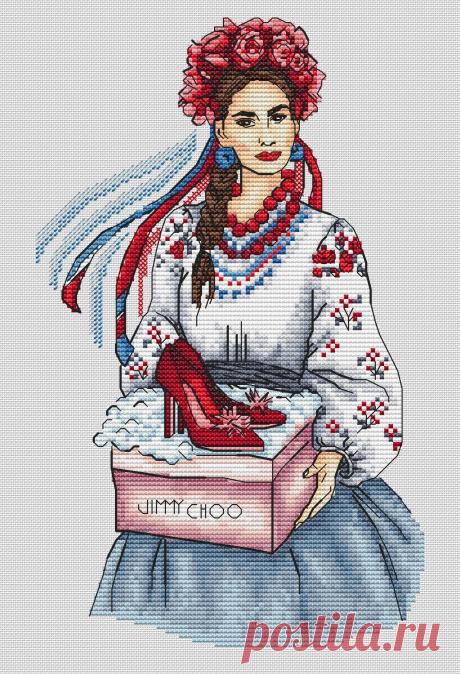 Cross stitch pattern fashion girl cross stitch Modern cross | Etsy
