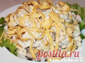 Салат из куриной грудки с крабовыми палочками “Амстердам” | Харч.ру - рецепты для любителей вкусно поесть
