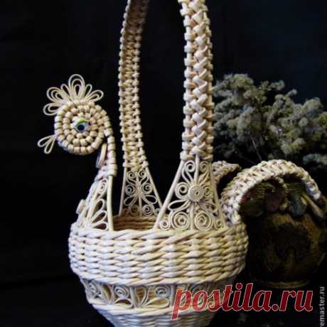 ПЛЕТЕНИЕ ПАСХАЛЬНОЙ КОРЗИНКИ КУРОЧКИ ИЗ ГАЗЕТ. МАСТЕР-КЛАСС