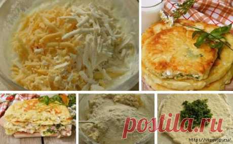 Сырные лепешки с разными начинками