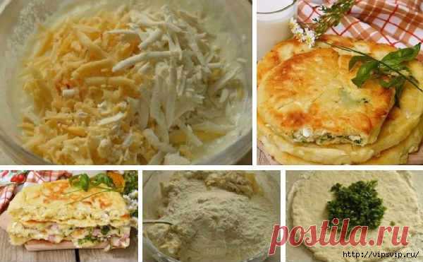 Сырные лепешки с разными начинками