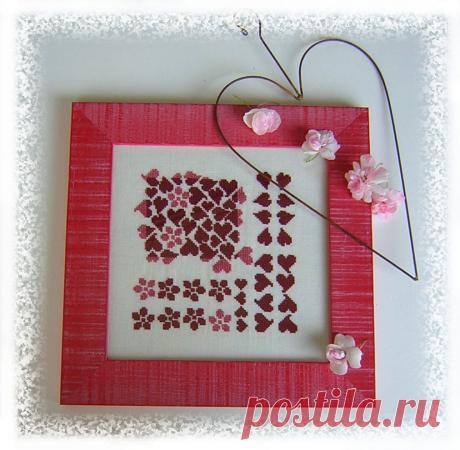 Вышивка &quot;ЦВЕТЫ И СЕРДЕЧКИ&quot;-