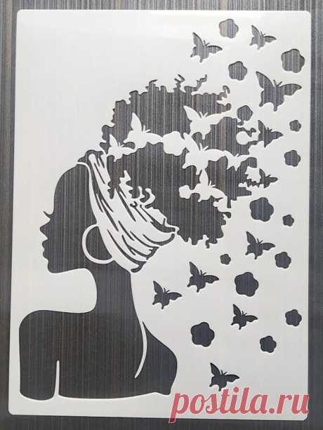 1 unidad, 21x29cm, plantillas de mariposas para mujer, bricolaje, pintura de pared, muebles, álbum de recortes para colorear, álbum en relieve, plantilla decorativa - AliExpress