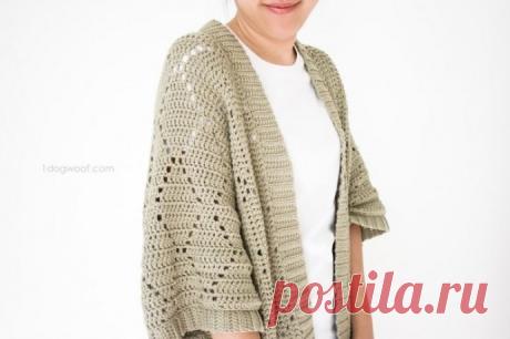 Хлопковый кардиган крючком