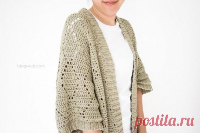 Хлопковый кардиган крючком