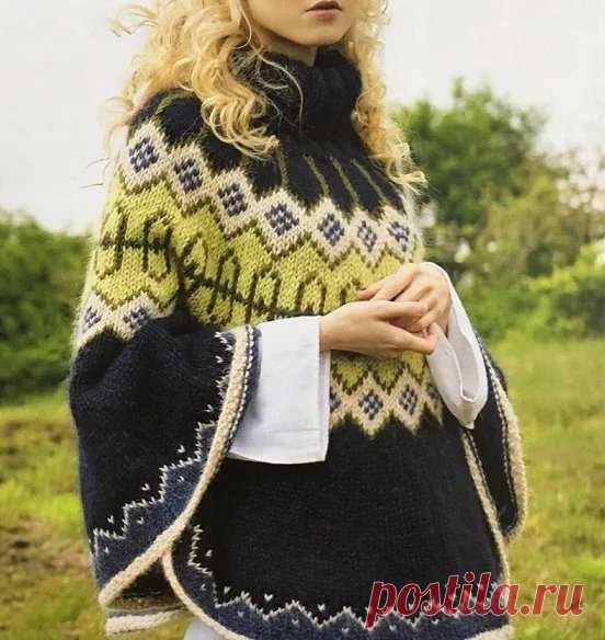 Пончо. Вязание спицами и крючком | Марусино рукоделие Пульс Mail.ru
