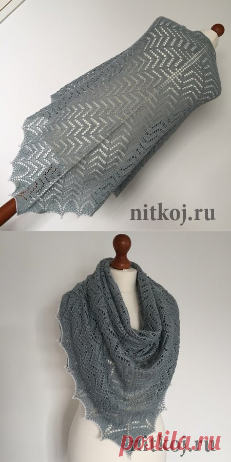 ШАЛЬ «ЗИГЗАГ». ZIGZAG SHAWL BY ANNA KOTSOLAINEN » Ниткой - вязаные вещи для вашего дома, вязание крючком, вязание спицами, схемы вязания