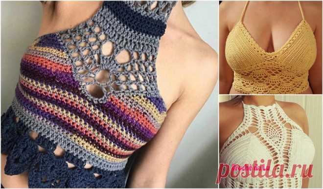 The Best Crochet Halter Tops - Crochet Patterns, Free Patterns. Sleeveless tops are a must this summer. See our crocheted top guide to pick out something for yourself. Remember that each crop top can be crocheted to a longer length and transformed to a halter top or sleeveless top.