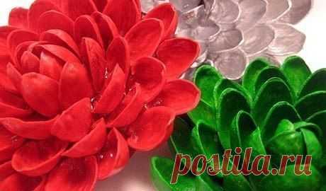 Поделка из фисташек: достаточно только покрасить и приклеить их к друг другу. / Необычные поделки