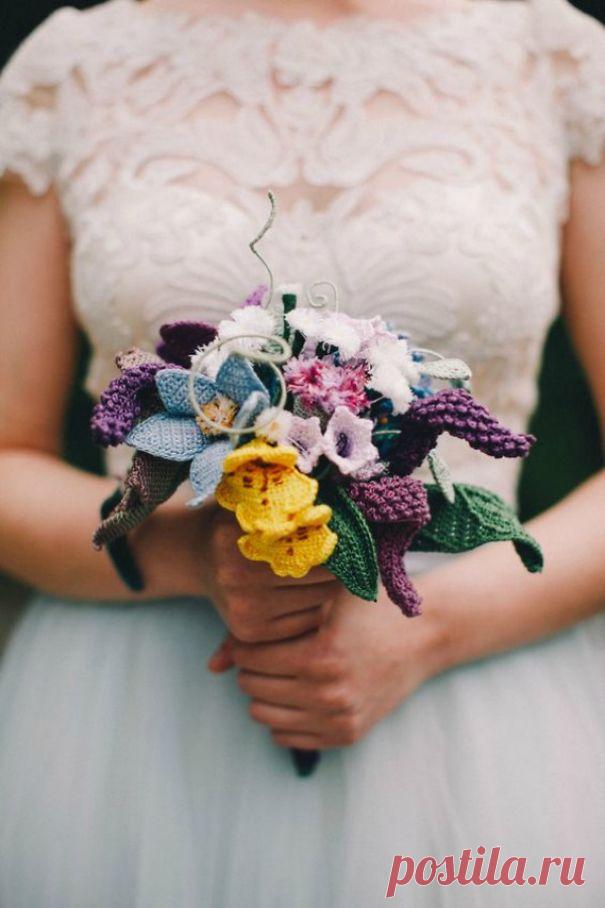 Свадебные букеты, вязаные крючком: памятный подарок на всю жизнь