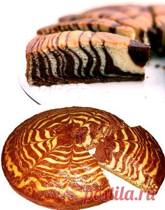 Кекс Зебра на кефире / Кексы / TVCook: пошаговые рецепты c