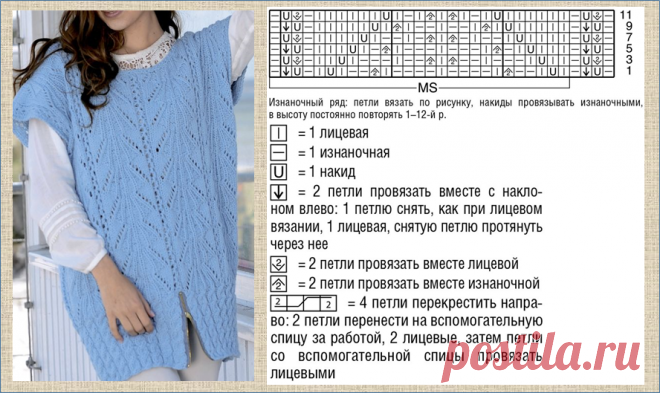 Пулундер - безрукавка со спущенным рукавом - вязать просто, а выглядит нарядно, да и душу греет | МНЕ ИНТЕРЕСНО | Яндекс Дзен