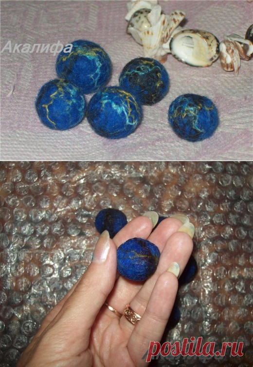 Делаем бусины в технике мокрого валяния – Ярмарка Мастеров