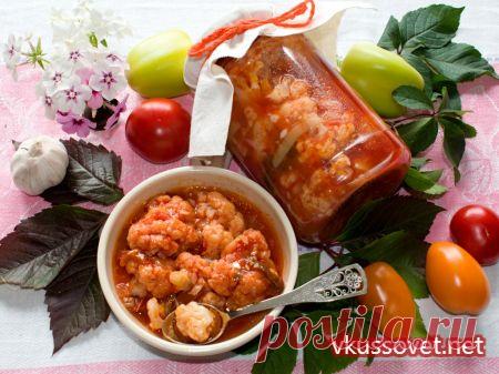 Цветная капуста с помидорами