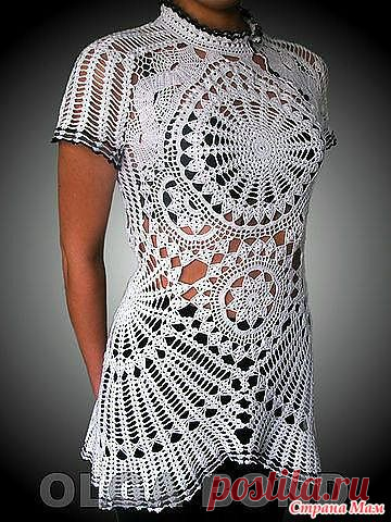 . Нарядная туника из крупных мотивов. - Все в ажуре... (вязание крючком) - Страна Мам