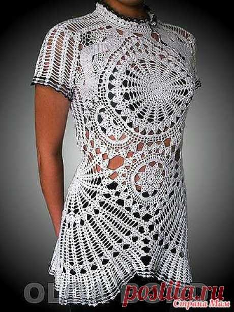 . Нарядная туника из крупных мотивов. - Все в ажуре... (вязание крючком) - Страна Мам