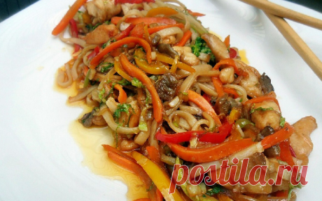 Лапша по-китайски с курочкой (рецепт)