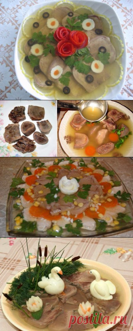 Заливное из языка говяжьего рецепт с фото, как украсить