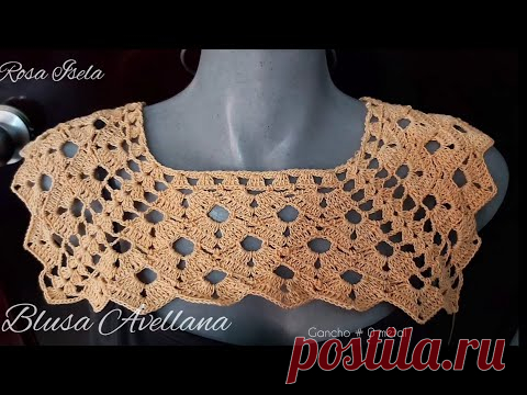 Blusa Avellana Parte 1 Tejida por Rosa Isela