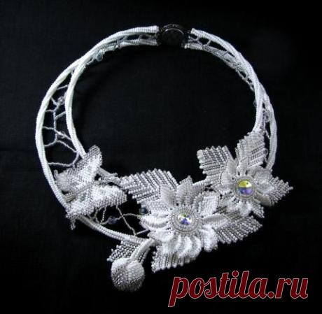 (16) Колье Свадебное | Бисероплетение. Колье.