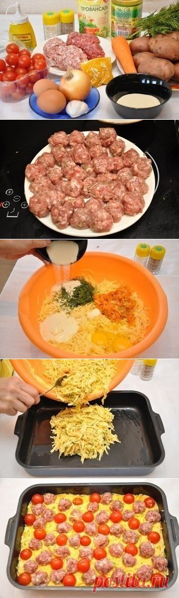 Как приготовить картофельная запеканка с мясными шариками. - рецепт, ингридиенты и фотографии