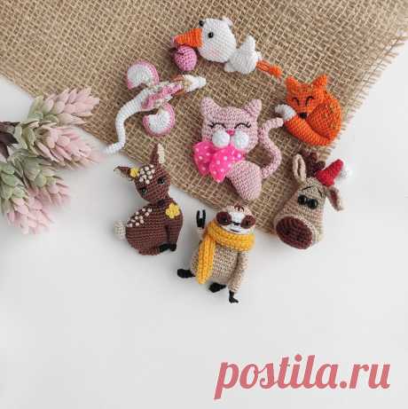 Брошь крючком схемы животные Рукоделие для дома своими руками. Мастер-классы, уроки и креативные идеи.