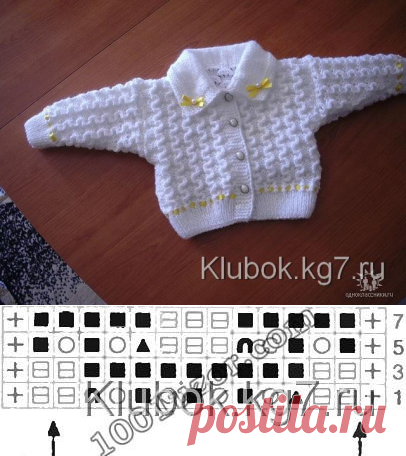 Белоснежная кофточка с красивым узором.  Автор МА РИЯ (Германия) | Клубок