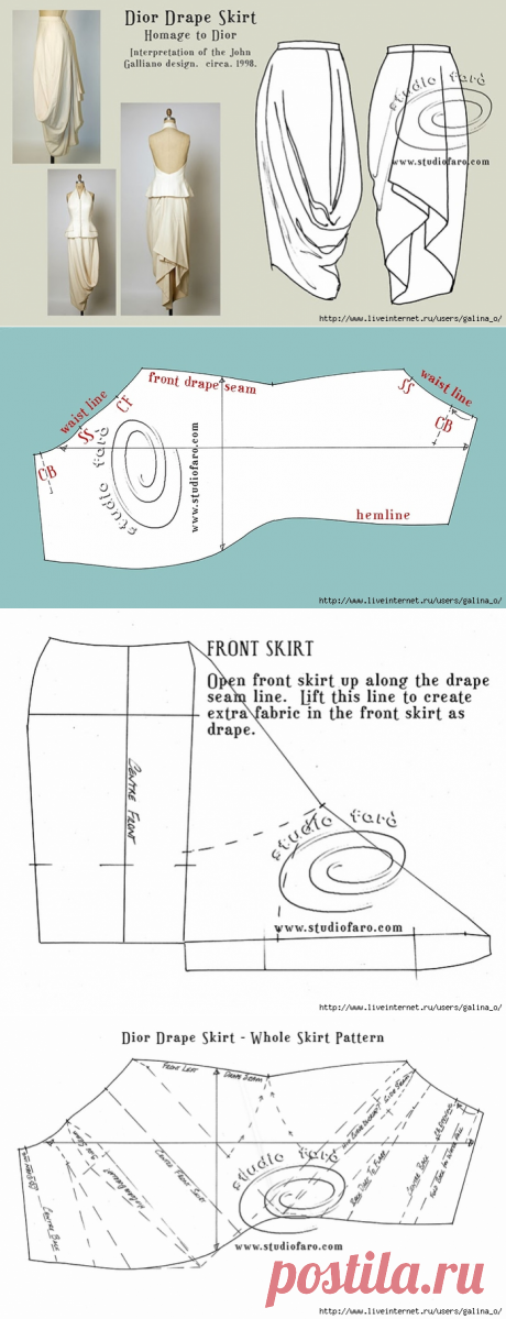 Pattern Puzzle - Dior драпированные юбки.