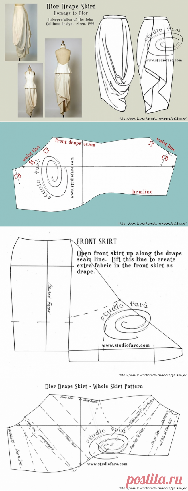 Pattern Puzzle - Dior драпированные юбки.