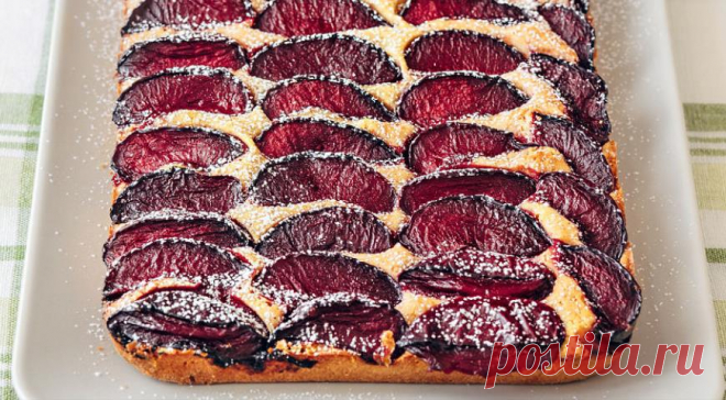 Миндальный пирог со сливами, пошаговый рецепт с фото на 418 ккал