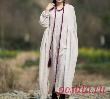 Women Plus size dress Cotton long dress longsleeved Dresses | Etsy 【Fabric】 cotton 【Color】 Beige, Rose Red 【Size】 M; shoulder width is not limited Shoulder + Sleeve 65cm / 25 Bust 130cm / 50 Cuff circumference 26cm / 10 Length 120cm / 47  L; shoulder width is not limited Shoulder + Sleeve 67cm / 26 Bust 140cm / 55 Cuff circumference 27cm / 11 Length 130cm / 51
